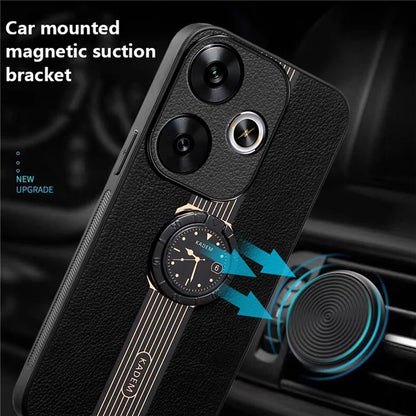 KADEM For Xiaomi Redmi 13 4G / Poco M6 4G Case Leather Back Cover Support Magnetic Car Mount