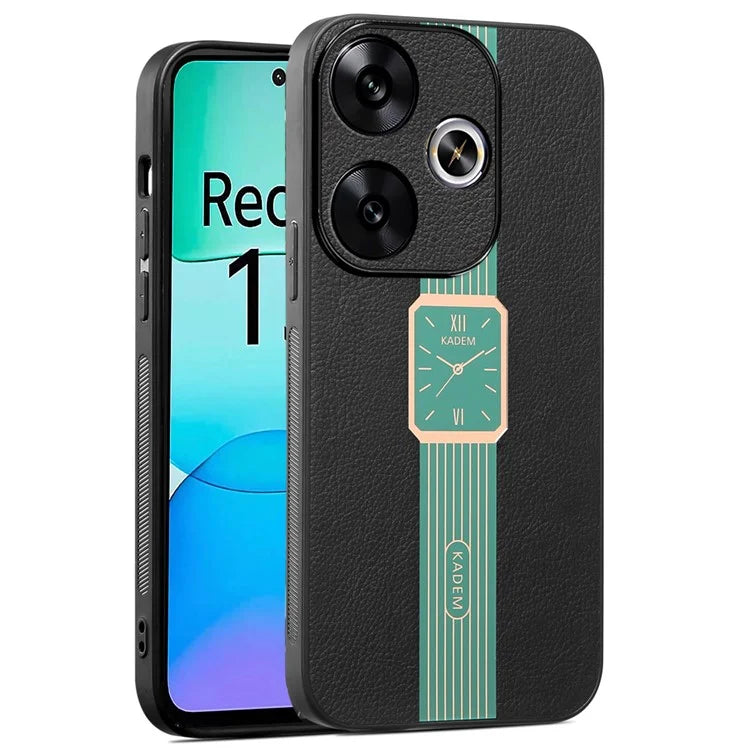 KADEM For Xiaomi Redmi 13 4G / Poco M6 4G Case Leather+TPU+Acrylic Anti-Scratch Phone Cover