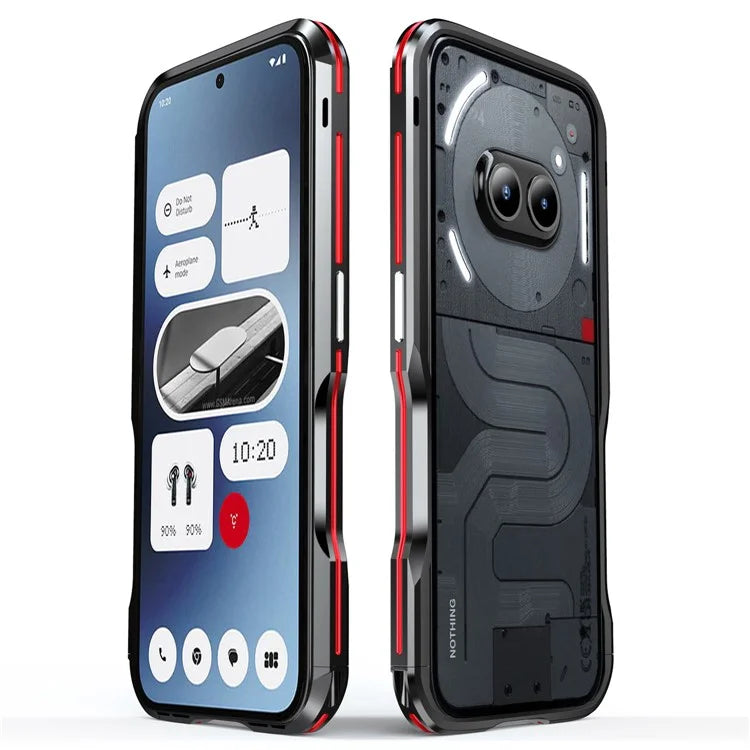 LUPHIE For Nothing Phone (2a) Case Metal Bumper Frame Shock Absorbent