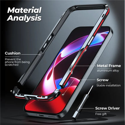 LUPHIE For Nothing Phone (2a) Case Metal Bumper Frame Shock Absorbent