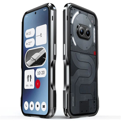 LUPHIE For Nothing Phone (2a) Case Metal Bumper Frame Shock Absorbent