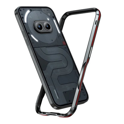 LUPHIE For Nothing Phone (2a) Case Metal Bumper Frame Shock Absorbent