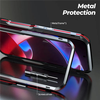 LUPHIE For Nothing Phone (2a) Case Metal Bumper Frame Shock Absorbent