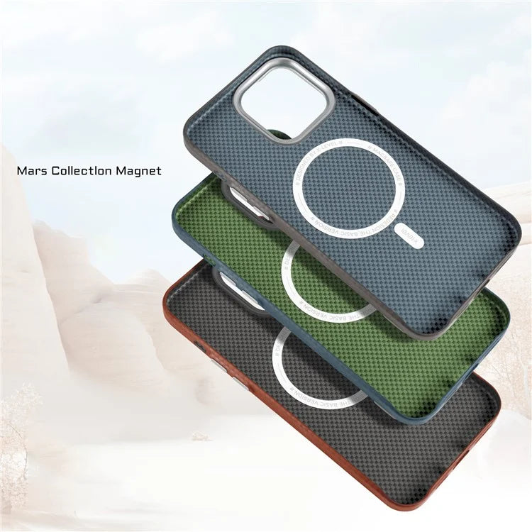 X-LEVEL For iPhone 14 Pro Phone Cases Magnetic Carbon Fiber+Metal Phone Cover Compatible with MagSafe