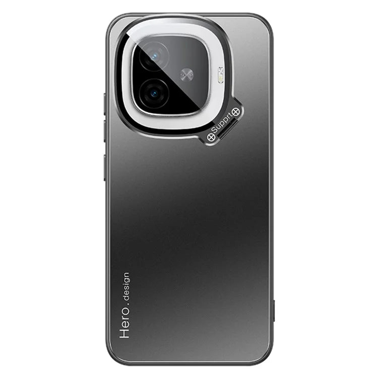For vivo iQOO Z9 Turbo 5G Slim-Fit TPU+PC+Metal Cases Hidden Kickstand Phone Cover Works for Magnetic Car Mount
