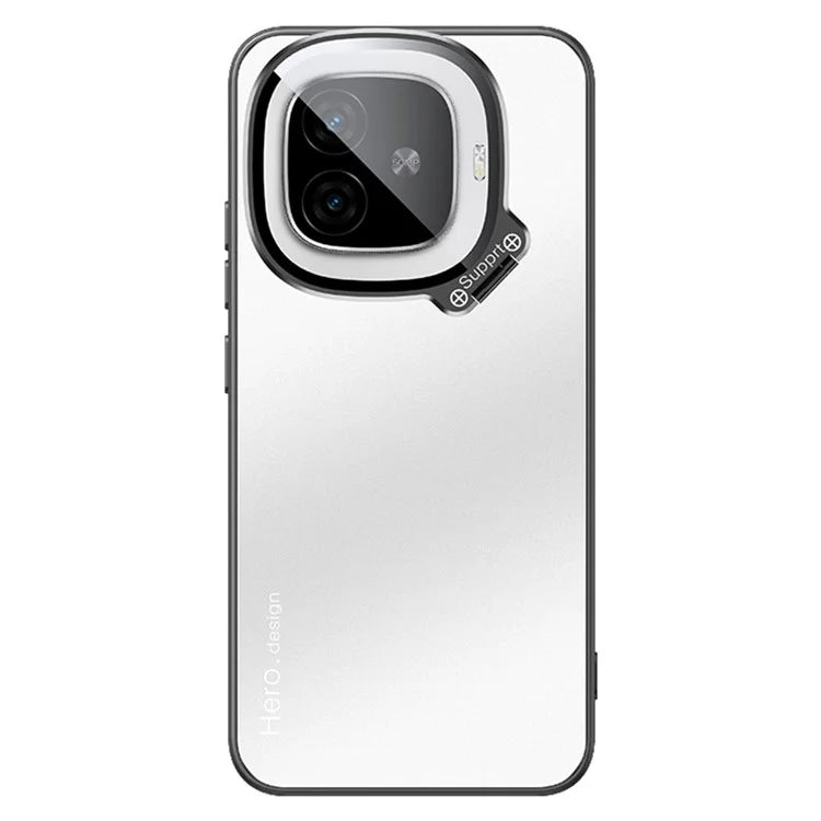 For vivo iQOO Z9 Turbo 5G Slim-Fit TPU+PC+Metal Cases Hidden Kickstand Phone Cover Works for Magnetic Car Mount