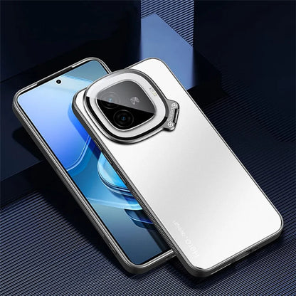 For vivo iQOO Z9 Turbo 5G Slim-Fit TPU+PC+Metal Cases Hidden Kickstand Phone Cover Works for Magnetic Car Mount