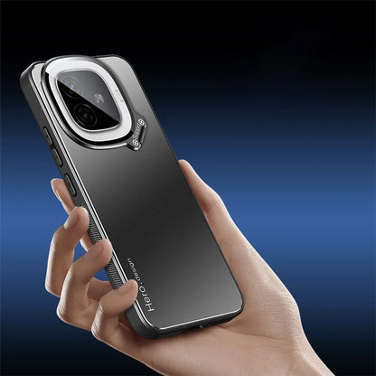 For vivo iQOO Z9 Turbo 5G Slim-Fit TPU+PC+Metal Cases Hidden Kickstand Phone Cover Works for Magnetic Car Mount