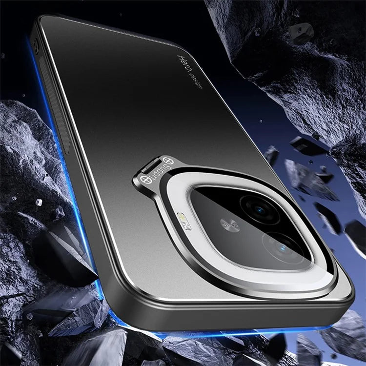 For vivo iQOO Z9 Turbo 5G Slim-Fit TPU+PC+Metal Cases Hidden Kickstand Phone Cover Works for Magnetic Car Mount