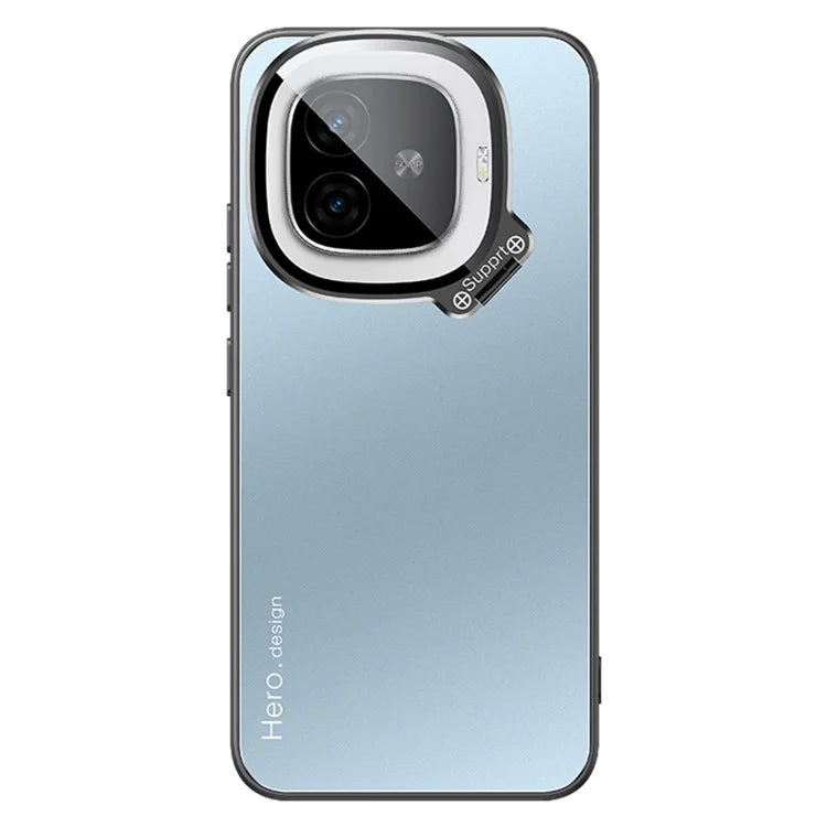 For vivo iQOO Z9 Turbo 5G Slim-Fit TPU+PC+Metal Cases Hidden Kickstand Phone Cover Works for Magnetic Car Mount