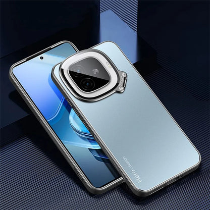For vivo iQOO Z9 Turbo 5G Slim-Fit TPU+PC+Metal Cases Hidden Kickstand Phone Cover Works for Magnetic Car Mount