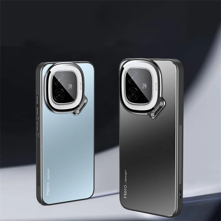 For vivo iQOO Z9 Turbo 5G Slim-Fit TPU+PC+Metal Cases Hidden Kickstand Phone Cover Works for Magnetic Car Mount