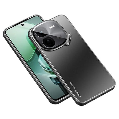 For vivo iQOO Z9x 5G Case Lens Film Hidden Kickstand Phone Cover Works with Magnetic Car Mount