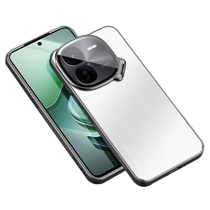 For vivo iQOO Z9x 5G Case Lens Film Hidden Kickstand Phone Cover Works with Magnetic Car Mount