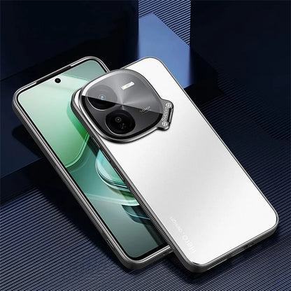 For vivo iQOO Z9x 5G Case Lens Film Hidden Kickstand Phone Cover Works with Magnetic Car Mount