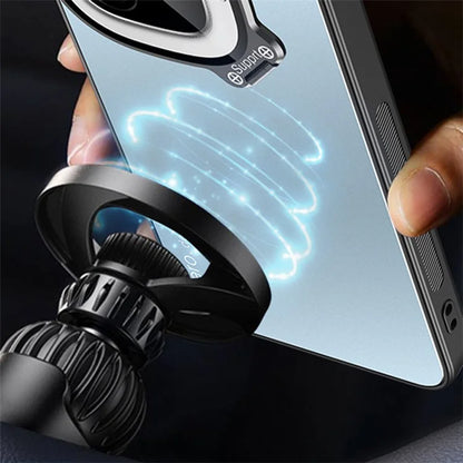 For vivo iQOO Z9x 5G Case Lens Film Hidden Kickstand Phone Cover Works with Magnetic Car Mount