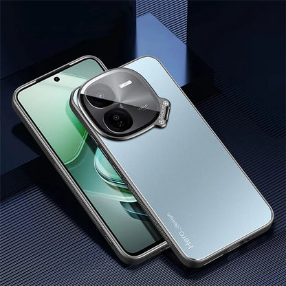 For vivo iQOO Z9x 5G Case Lens Film Hidden Kickstand Phone Cover Works with Magnetic Car Mount