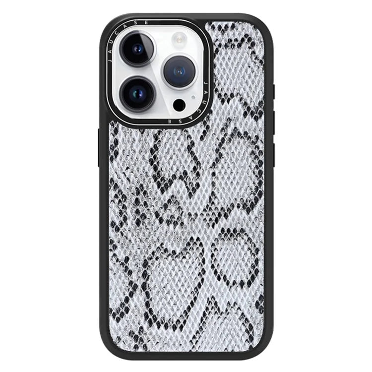 JAUCASE For iPhone 15 Pro Max Case Compatible with MagSafe Snake Texture PU Leather+TPU+PC Phone Cover
