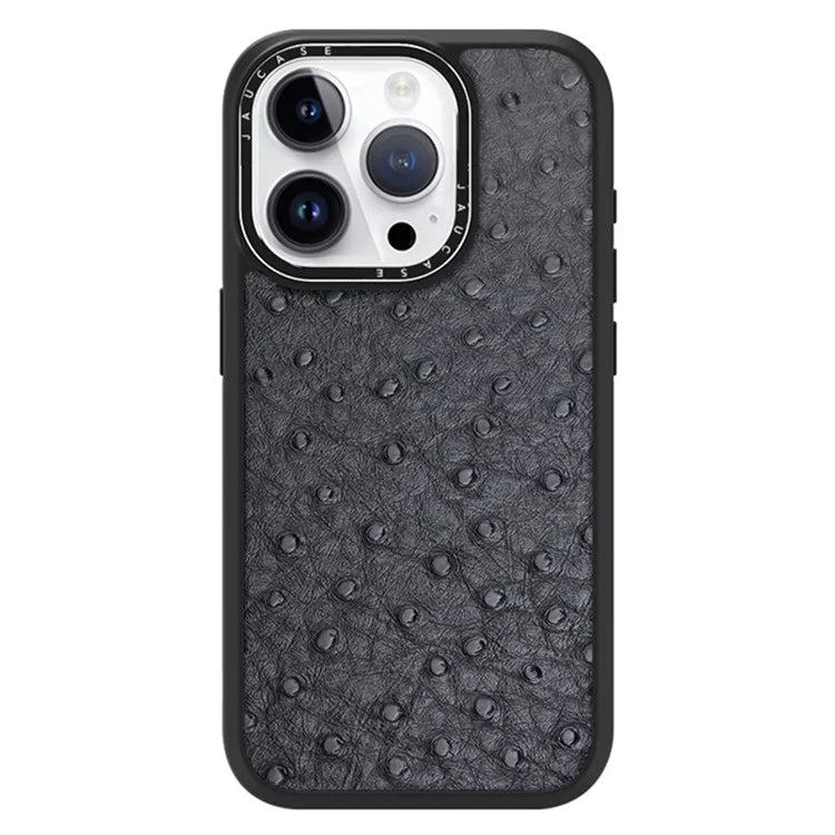 JAUCASE For iPhone 15 Pro Case Snake Texture Leather+TPU+PC Phone Cover Compatible with MagSafe