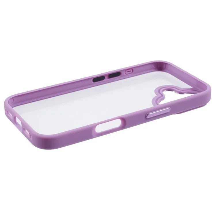 For iPhone 16 Cell Phone Cases Drop-Proof Clear Back PC+TPU Cover