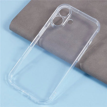 For iPhone 16 Case HD Clear Shockproof TPU Phone Cover (Precise Rear Lens Cutout)