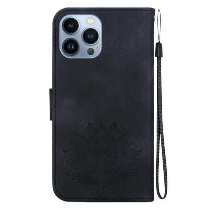 For iPhone 14 Pro Case Flip Shockproof Leather Phone Cover Lotus Pattern