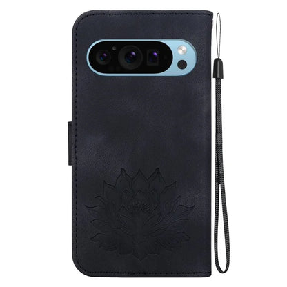 For Google Pixel 9 / 9 Pro Case Lotus Pattern Leather Phone Cover Stand View