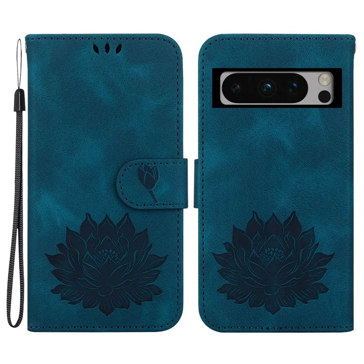 For Google Pixel 8 Pro Case Lotus Pattern PU Leather Phone Cover with Wallet Stand