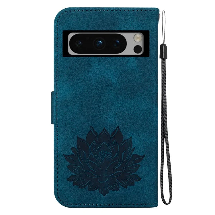For Google Pixel 8 Pro Case Lotus Pattern PU Leather Phone Cover with Wallet Stand