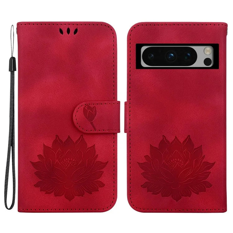 For Google Pixel 8 Pro Case Lotus Pattern PU Leather Phone Cover with Wallet Stand