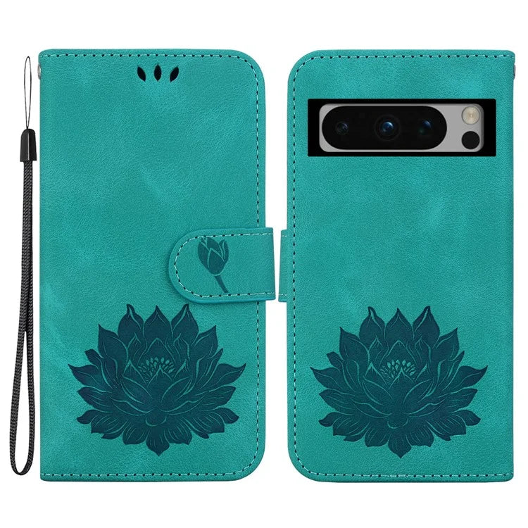 For Google Pixel 8 Pro Case Lotus Pattern PU Leather Phone Cover with Wallet Stand