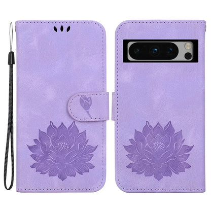 For Google Pixel 8 Pro Case Lotus Pattern PU Leather Phone Cover with Wallet Stand