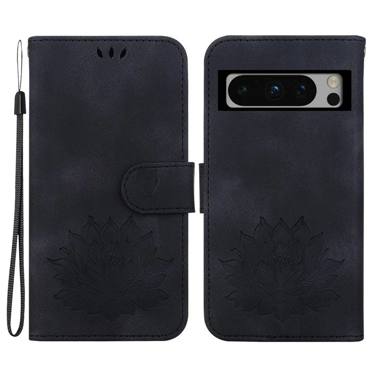 For Google Pixel 8 Pro Case Lotus Pattern PU Leather Phone Cover with Wallet Stand