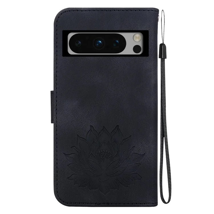 For Google Pixel 8 Pro Case Lotus Pattern PU Leather Phone Cover with Wallet Stand
