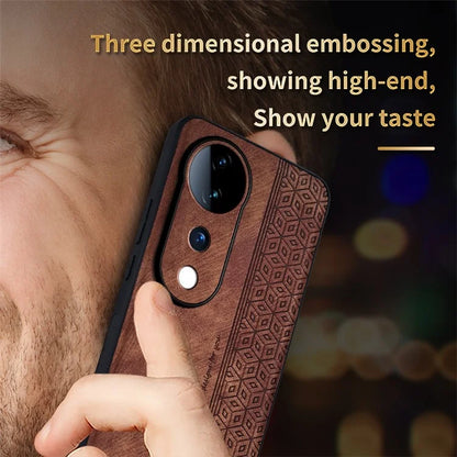AZNS For vivo S19 Pro 5G Case Leather+TPU Phone Cover Imprinted Pattern