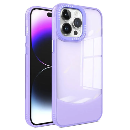 For iPhone 15 Pro Max Case Dual Color Splicing Clear Back TPU Phone Cover