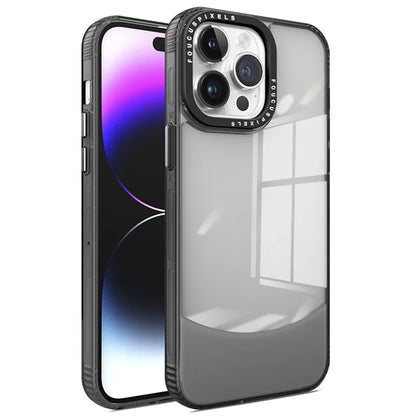 For iPhone 15 Pro Max Case Dual Color Splicing Clear Back TPU Phone Cover
