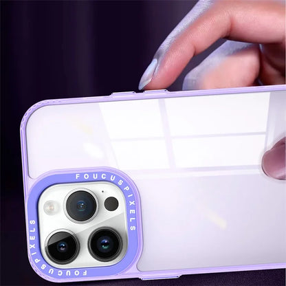 For iPhone 15 Pro Max Case Dual Color Splicing Clear Back TPU Phone Cover