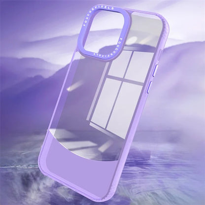 For iPhone 15 Pro Max Case Dual Color Splicing Clear Back TPU Phone Cover