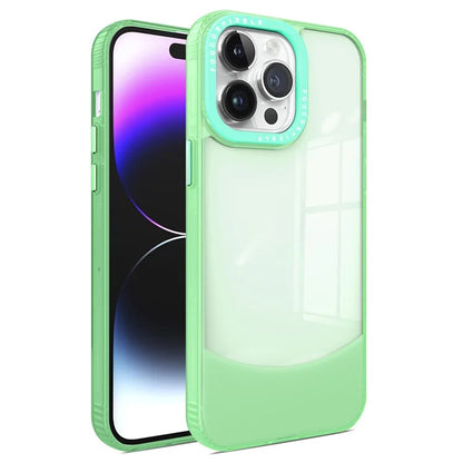 For iPhone 15 Pro Max Case Dual Color Splicing Clear Back TPU Phone Cover