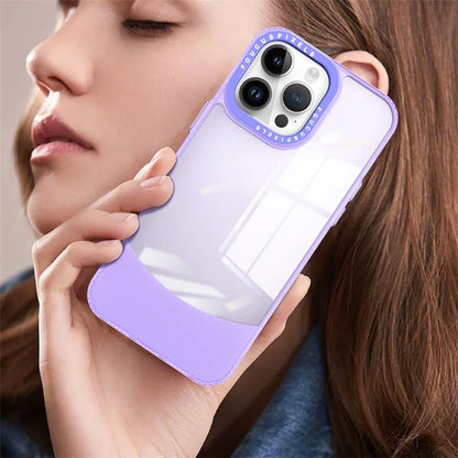 For iPhone 15 Pro Max Case Dual Color Splicing Clear Back TPU Phone Cover