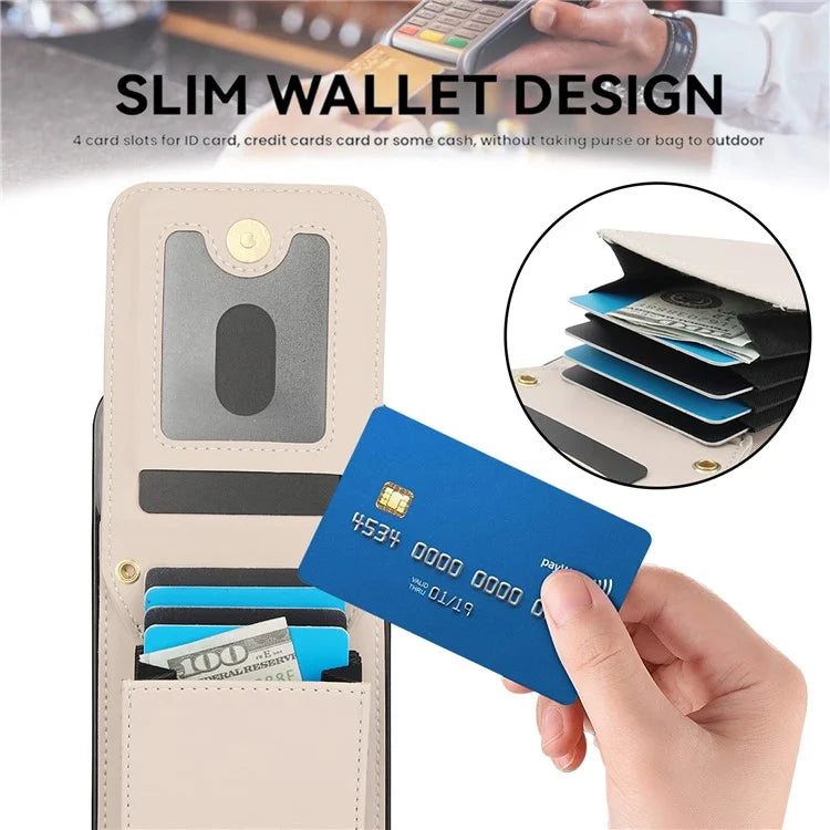 For iPhone 15 Plus Case Rhombus Leather+TPU Phone Card Bag with Shoulder Strap