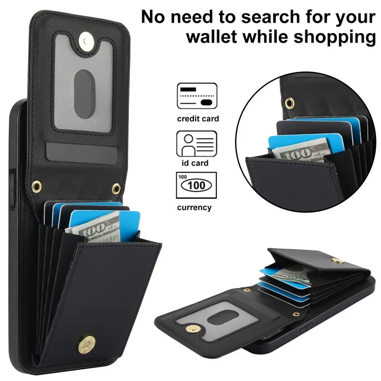 For iPhone 15 Plus Case Rhombus Leather+TPU Phone Card Bag with Shoulder Strap