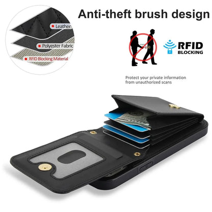 For iPhone 15 Plus Case Rhombus Leather+TPU Phone Card Bag with Shoulder Strap