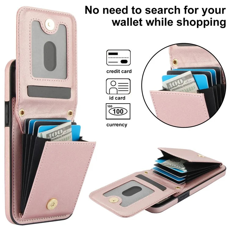 For iPhone 15 Plus Case Rhombus Leather+TPU Phone Card Bag with Shoulder Strap