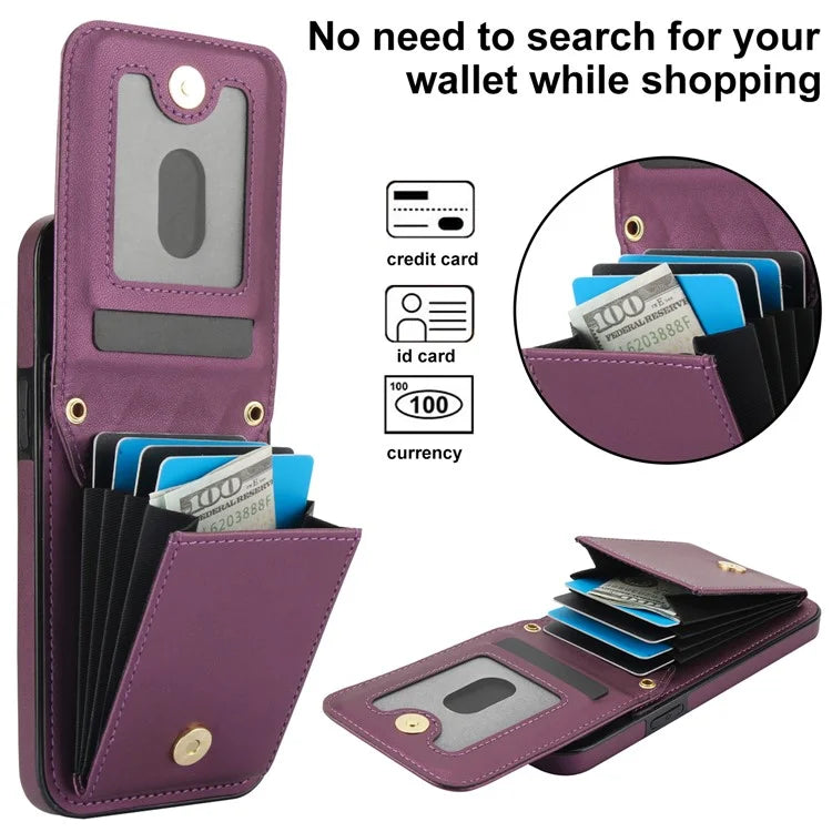 For iPhone 15 Plus Case Rhombus Leather+TPU Phone Card Bag with Shoulder Strap