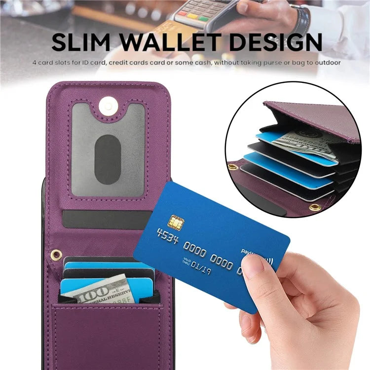 For iPhone 15 Plus Case Rhombus Leather+TPU Phone Card Bag with Shoulder Strap