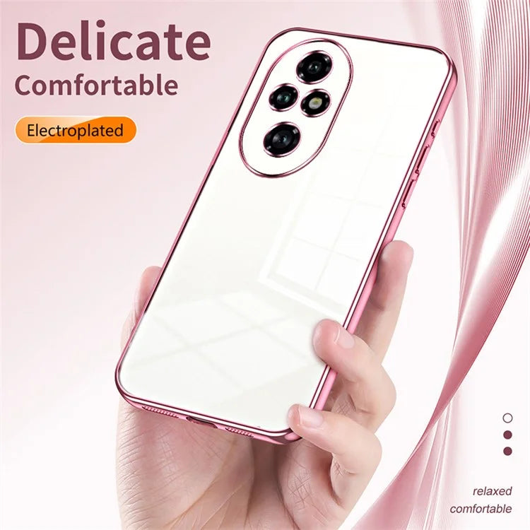For Honor 200 Pro 5G Case TPU Phone Cover Electroplating Frame Edge