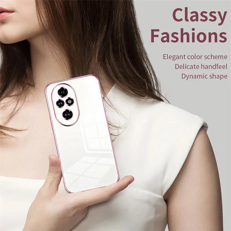 For Honor 200 Pro 5G Case TPU Phone Cover Electroplating Frame Edge