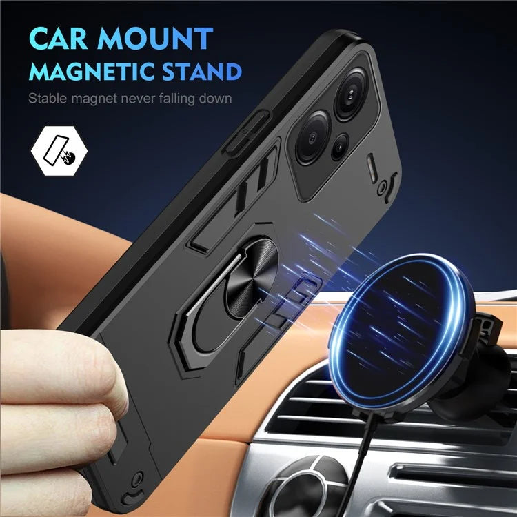 For Xiaomi Redmi Note 13 Pro+ 5G Case Rotating Kickstand PC+TPU Phone Cover
